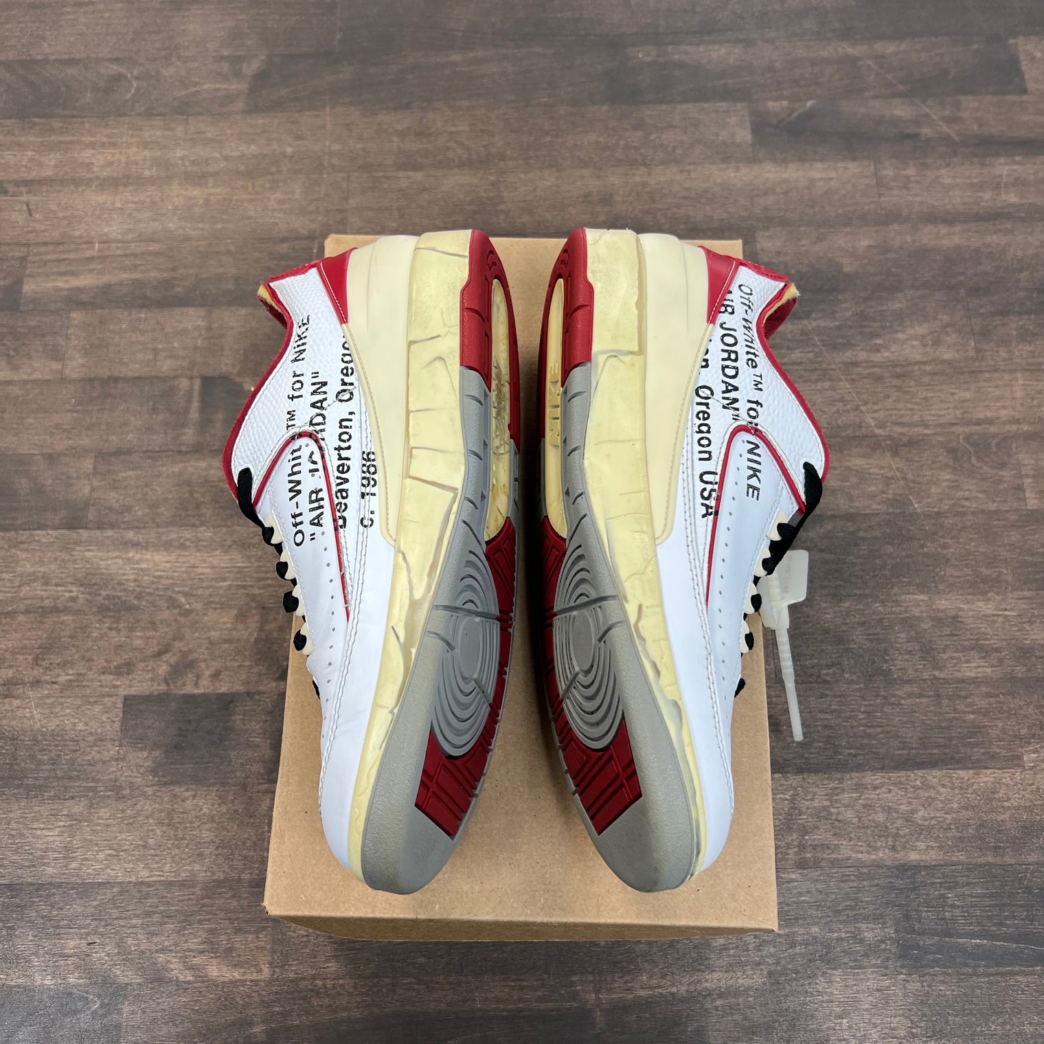 Off-White White Red Jordan 2 Low (USED, No box)