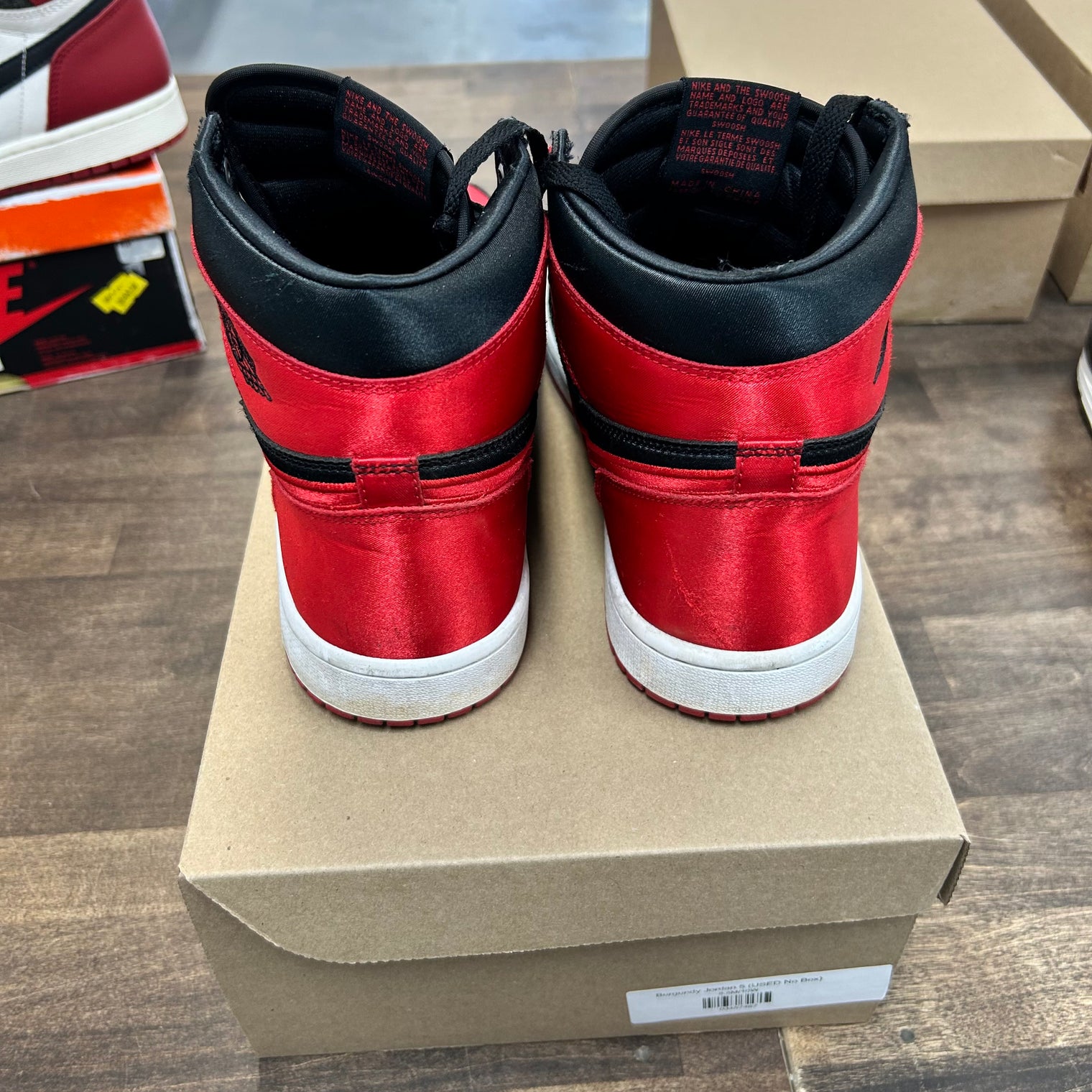 Satin Bred Jordan 1 High (W) (USED, No Box)