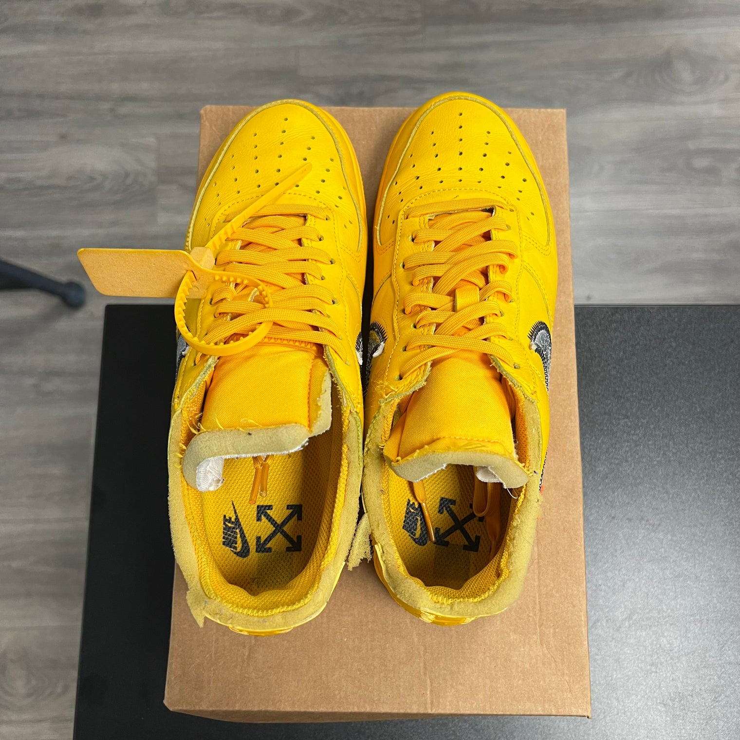 Off-White ICA University Gold Air Force 1 Low (USED, No box)