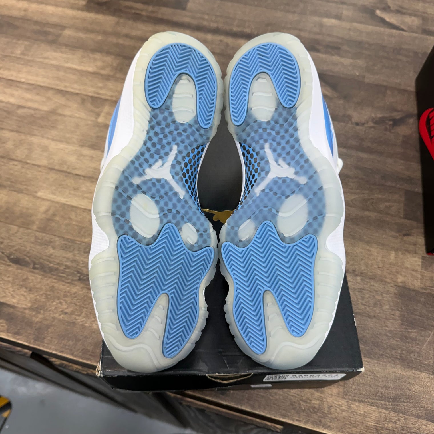 University Blue Jordan 11 Retro Low (Tried On)