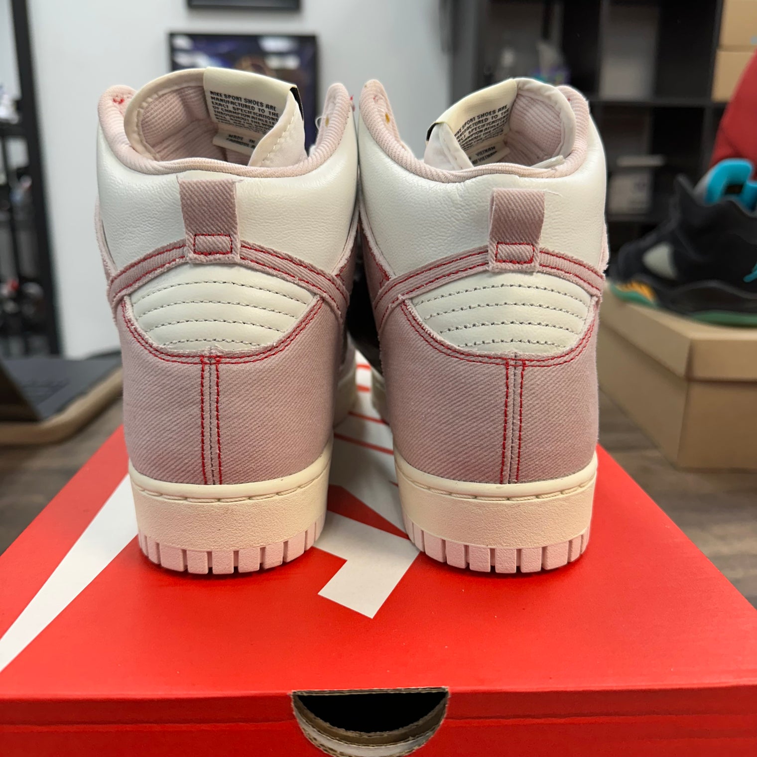 Barely Rose Denim Nike Dunk High 1985 (Lightly Worn)