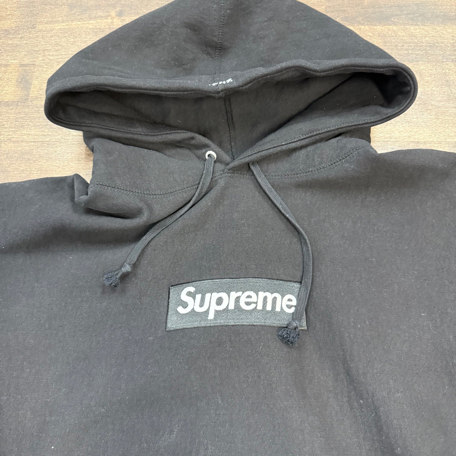 Black Supreme Box Logo Hoodie (FW23) (USED)
