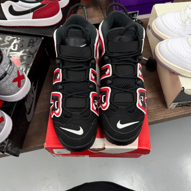 Nike Air More Uptempo Black White Laser Crimson (US 11) (Lightly Worn)