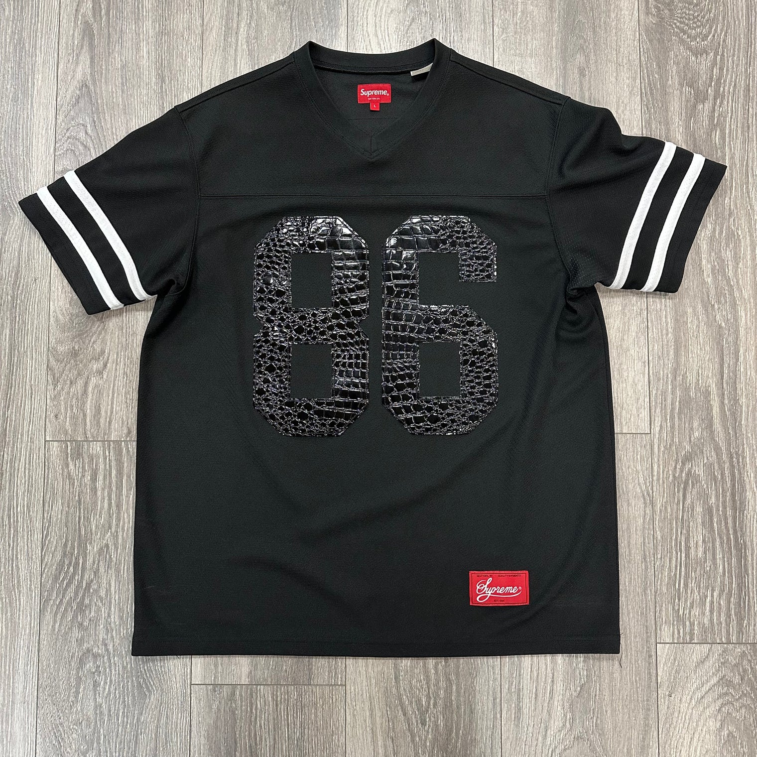 Supreme Faux Croc Football Jersey Black (USED)