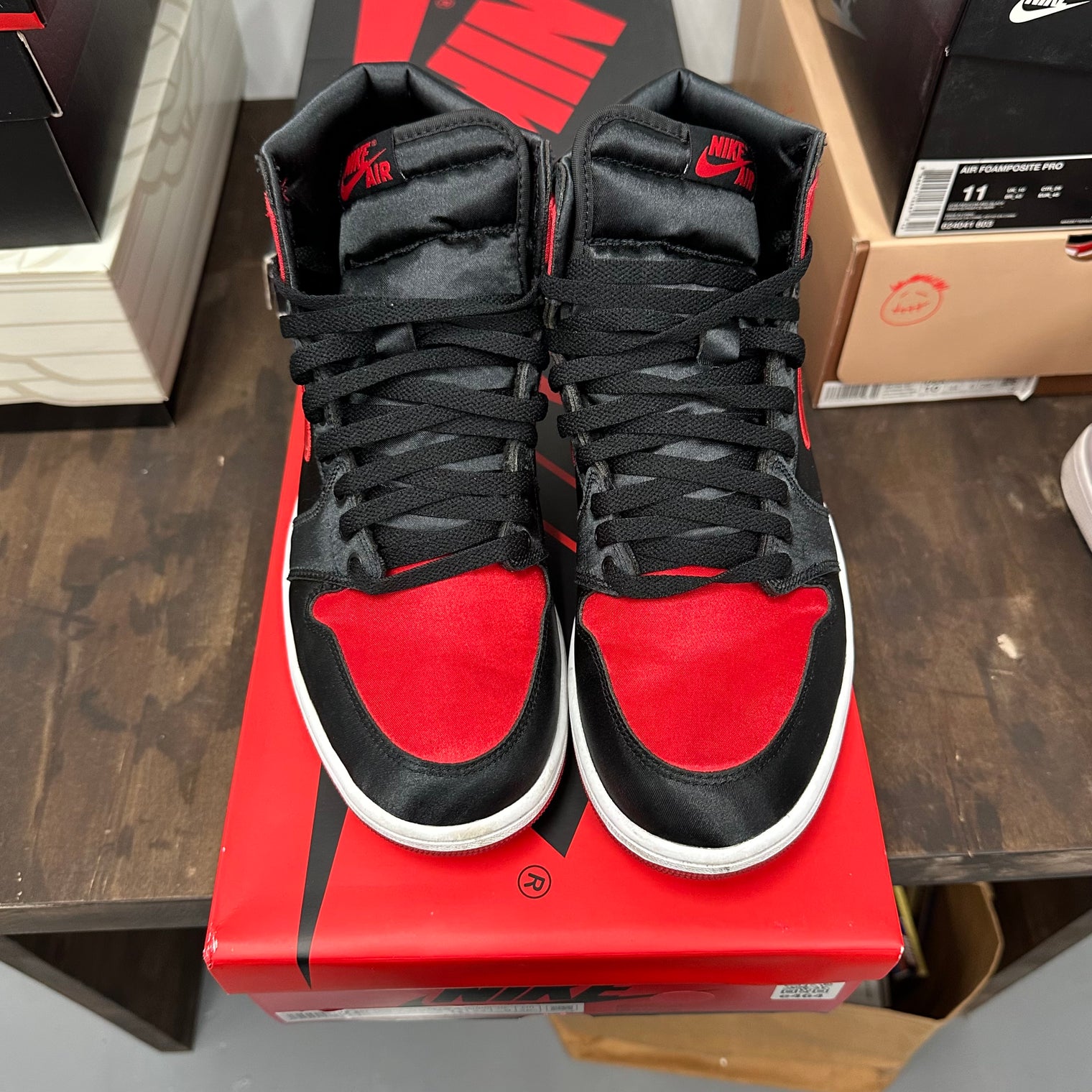 Satin Bred Jordan 1 High (W) (USED)