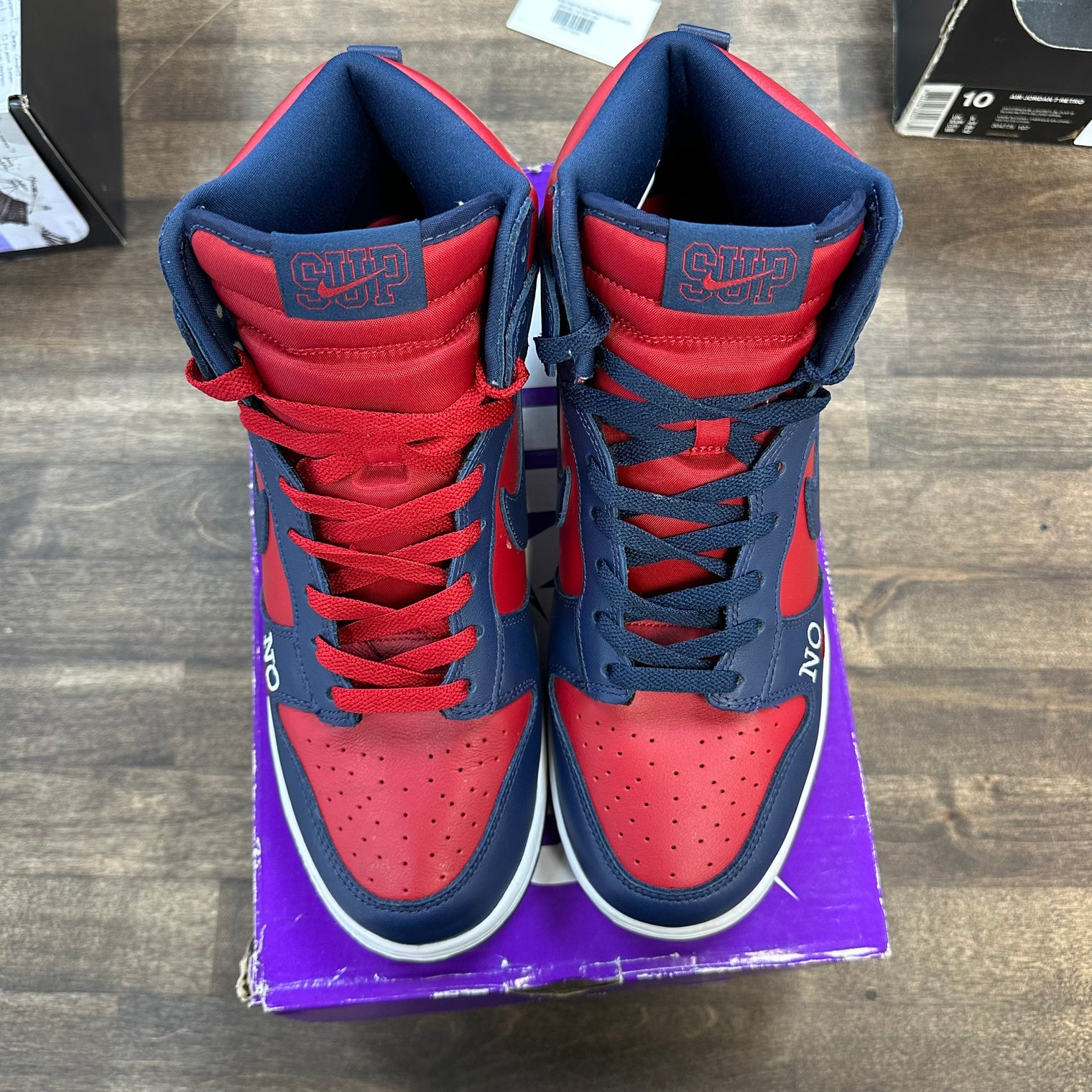 Supreme SB Dunk High By Any Means Navy (USED)
