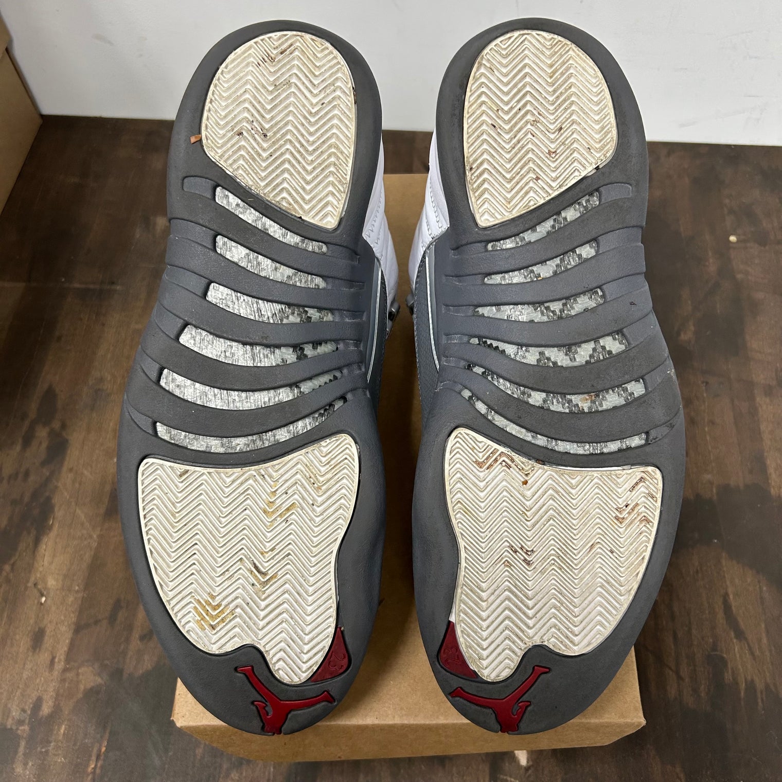 White Dark Grey Jordan 12 (Used, No Box)