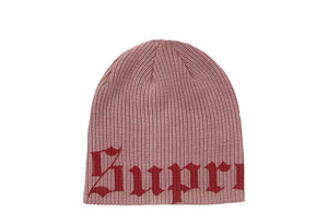 Supreme Old English Printed Beanie 'Pale Red'