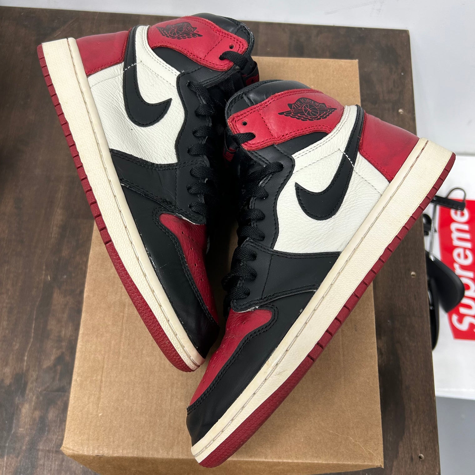 Bred Toe Jordan 1 High (USED, No Insoles, No Box)