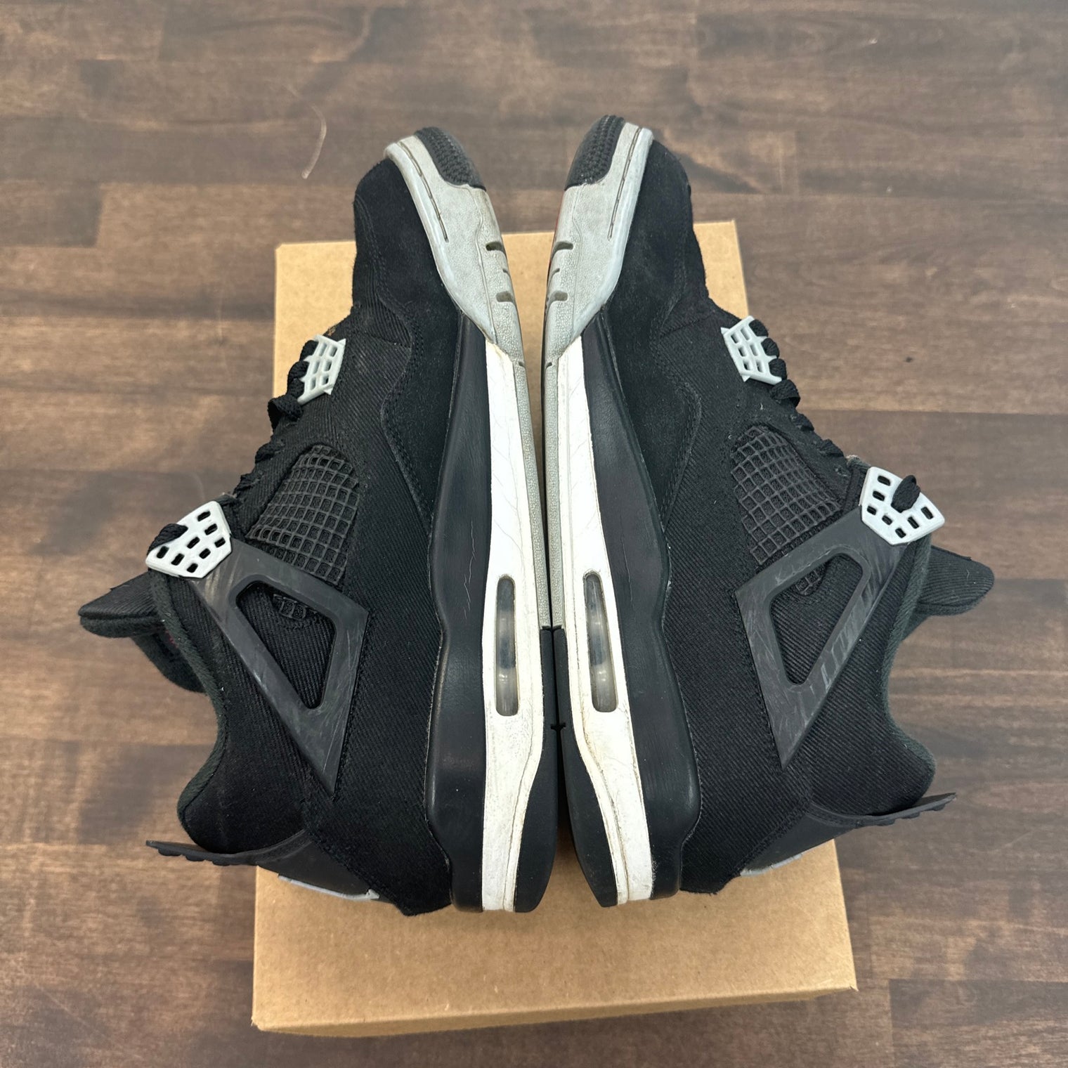 Black Canvas Jordan 4 Retro (USED,NO BOX)