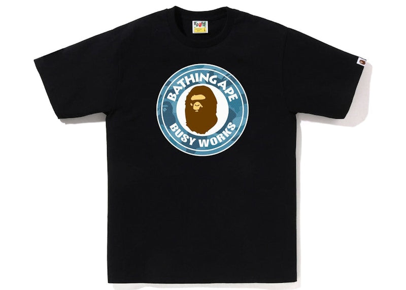 BAPE Honeycomb Camo Busy Works Tee Black/Blue