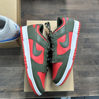 Nike Dunk Low Mystic Red Cargo Khaki (US 10) (Lightly Worn, No Box)