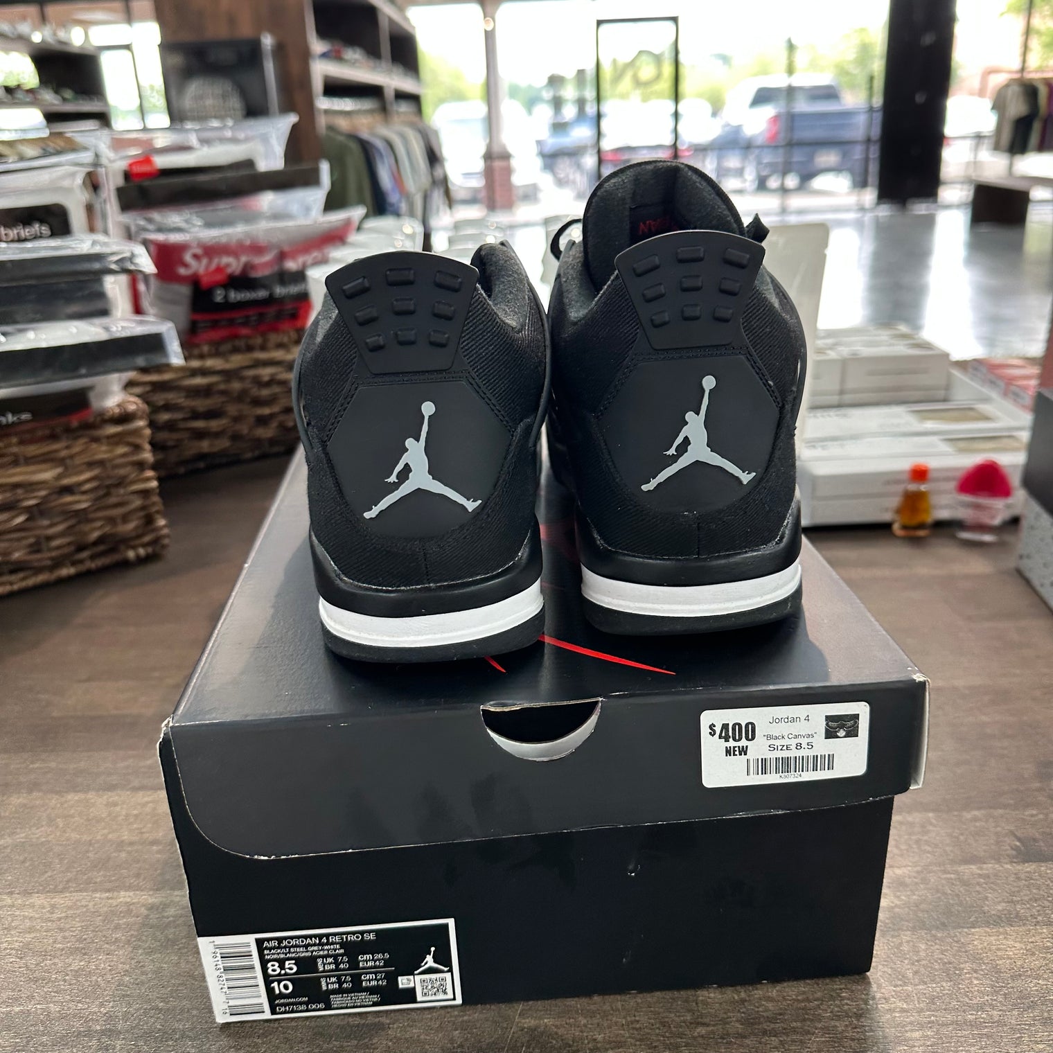 Black Canvas Jordan 4 Retro (USED)