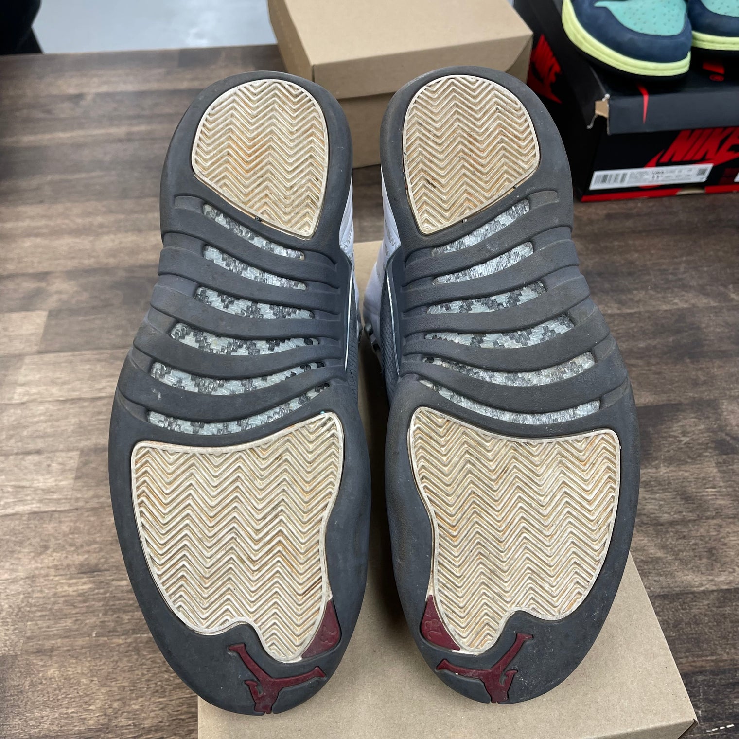 White Dark Grey Jordan 12 (USED, No Box)