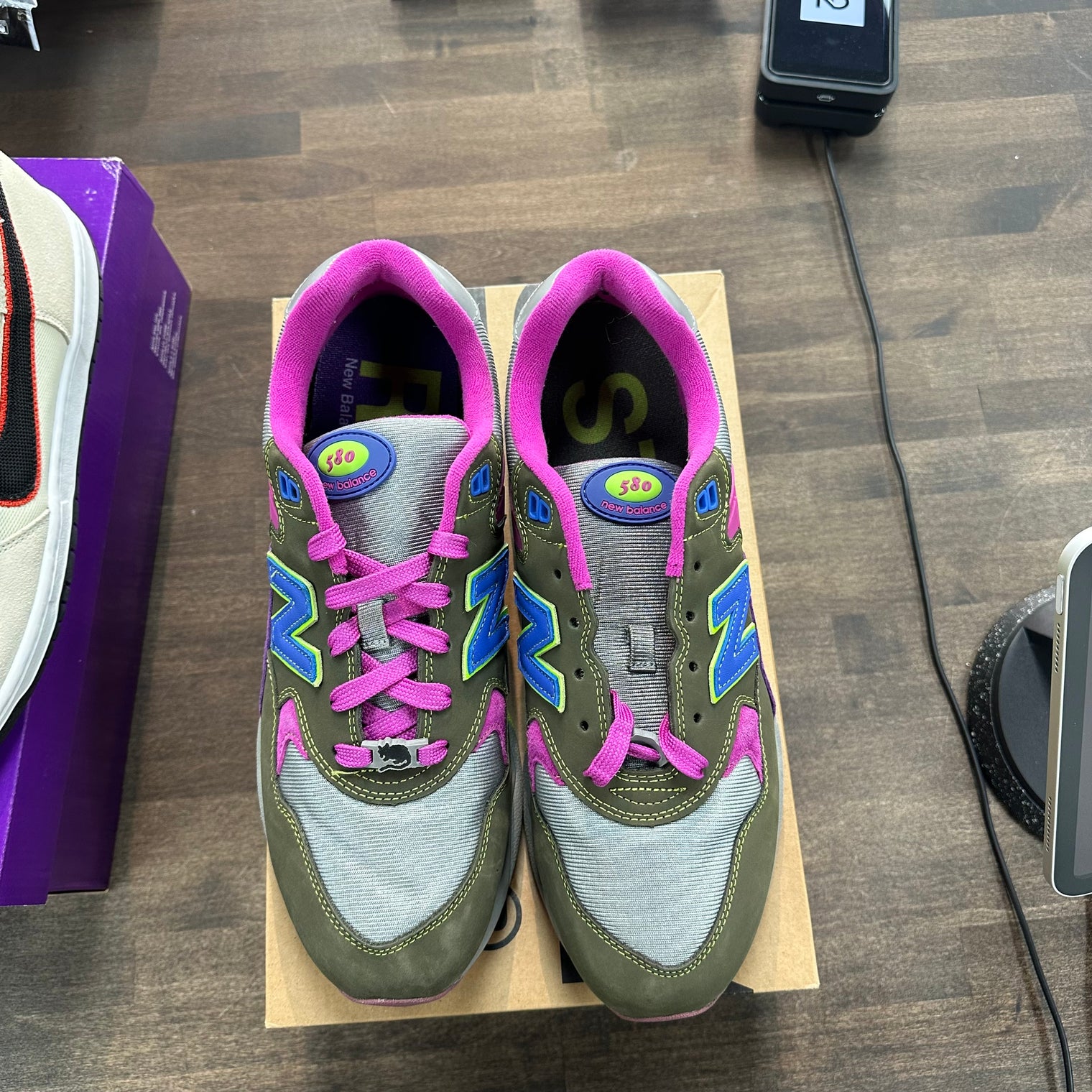 Stray Rats Khaki Purple New Balance 580 (USED)