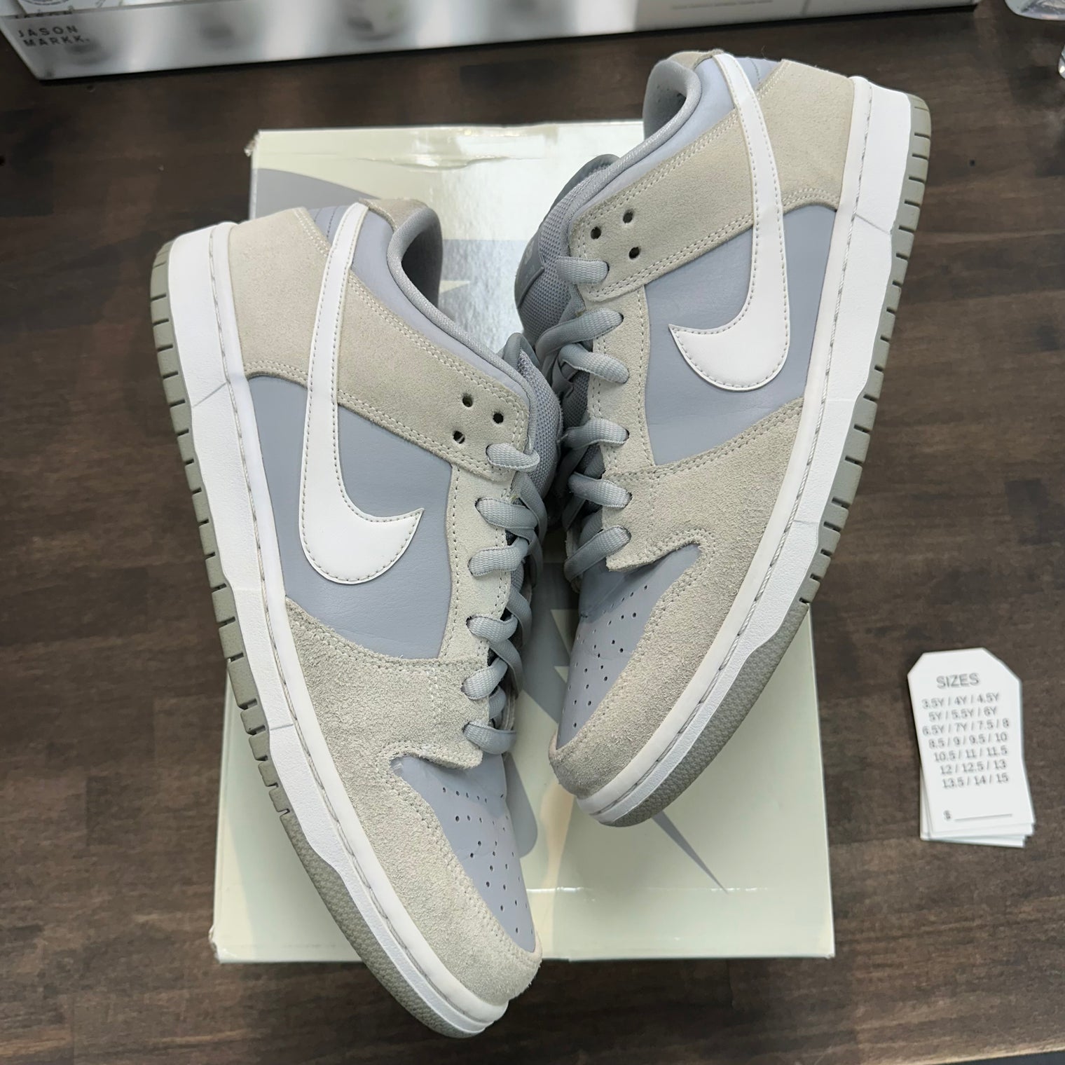 Summit White Wolf Grey SB Dunk Low (USED, Replacement Box)