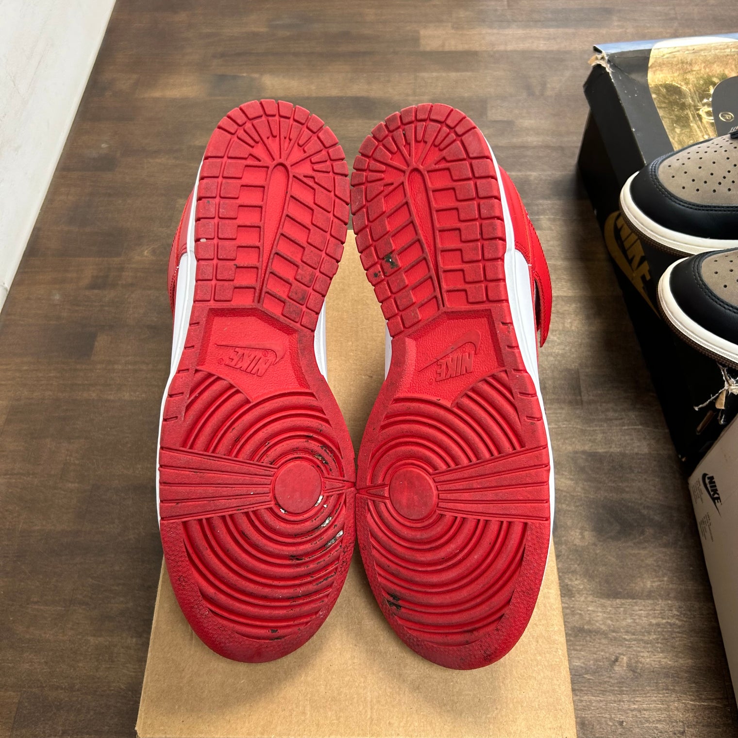 Championship Red Nike Dunk High (USED, No Box)