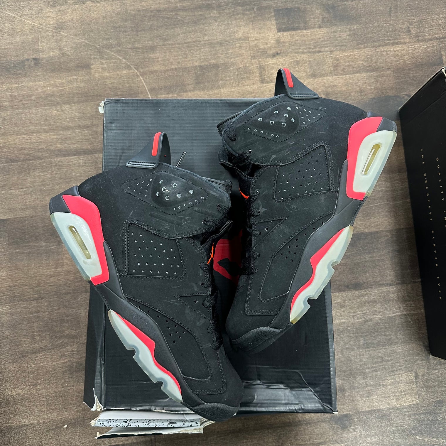Jordan 6 Retro Infrared Black (2014) (US 8) (USED, Damaged Box)