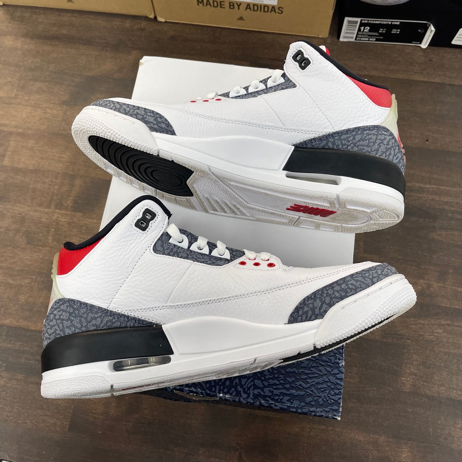 Denim Fire Red Jordan 3 (USED)