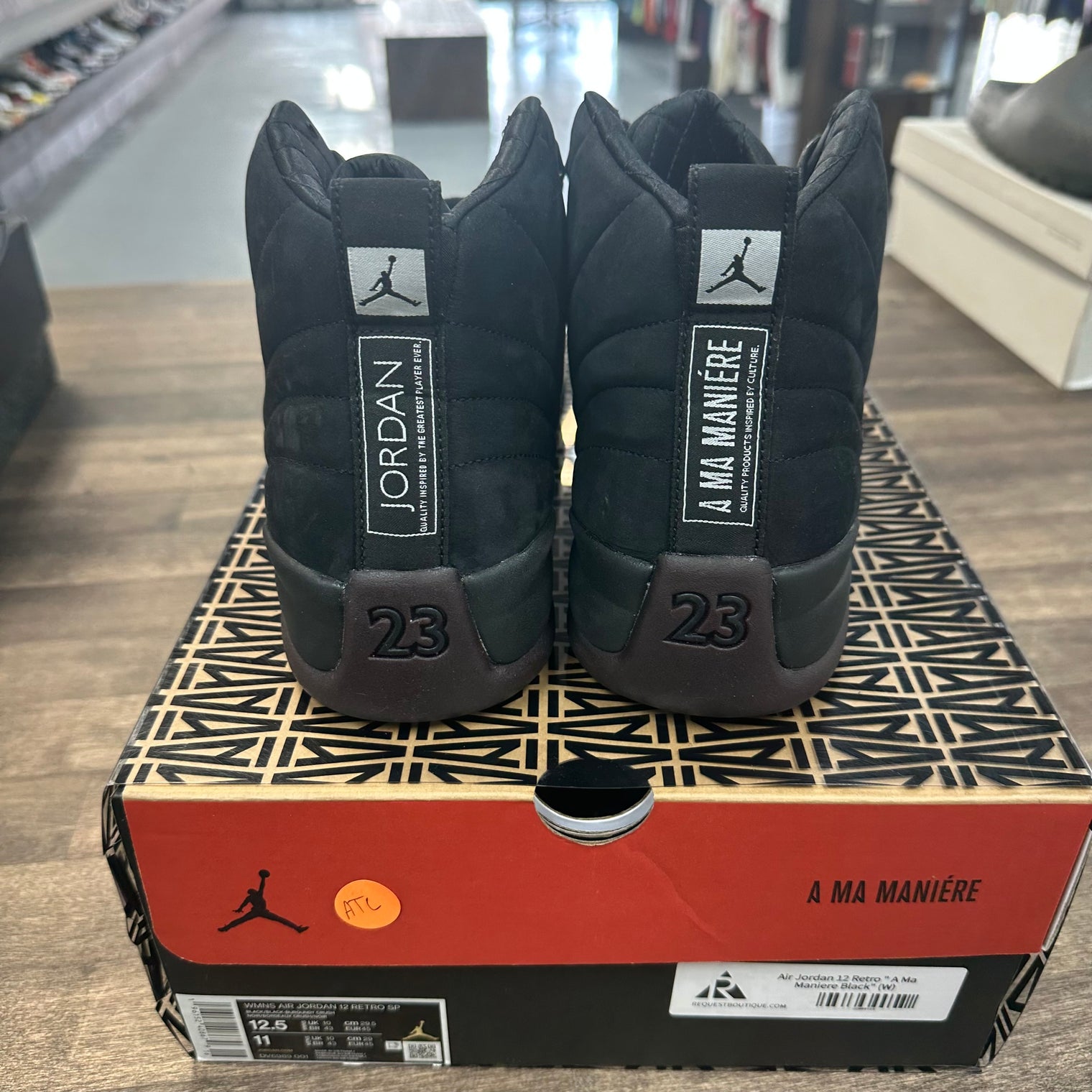 A Ma Maniere Black Jordan 12 Retro (W) (USED)