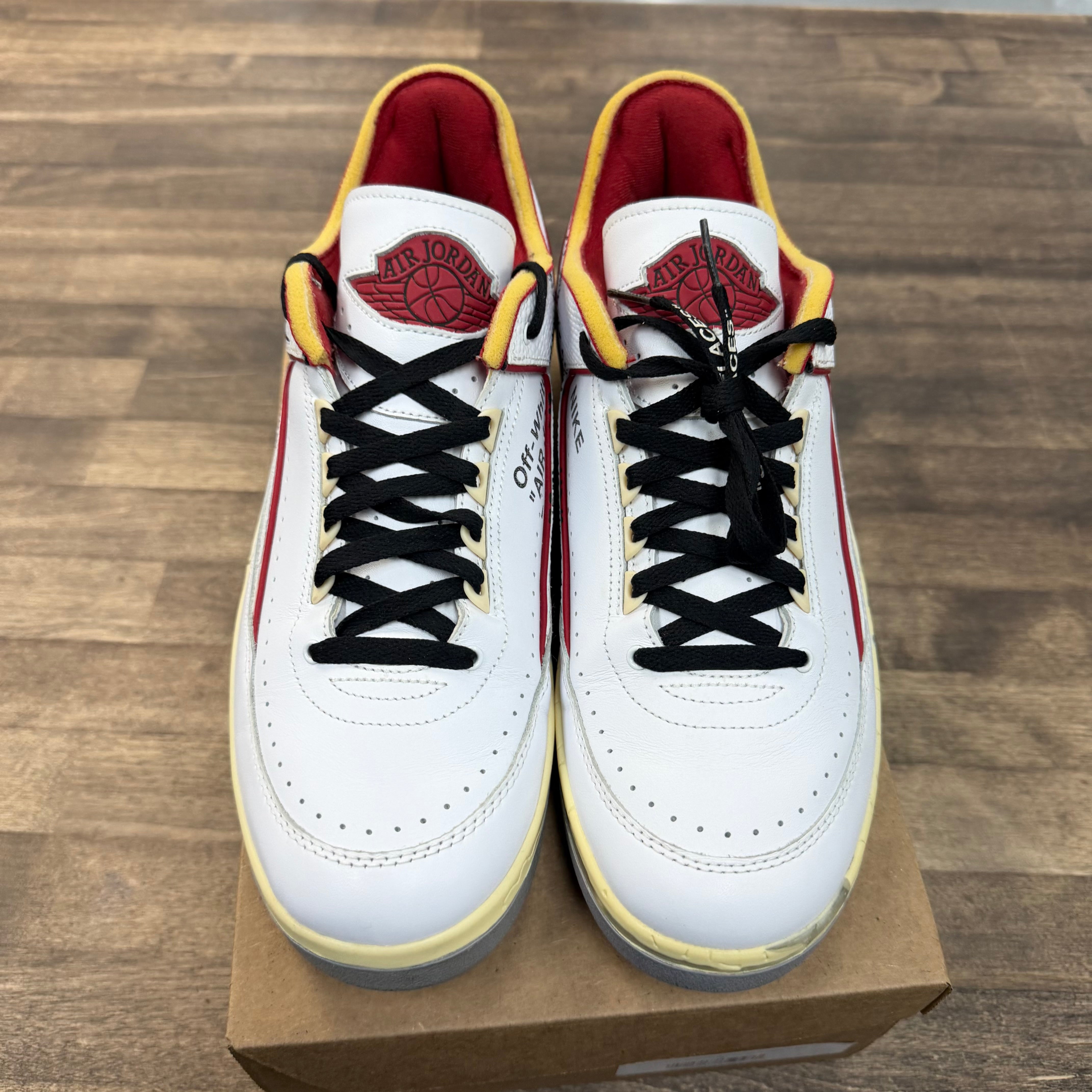 Jordan 2 Retro Low SP Off-White White Red (US 13) (USED, No Box) Size 13 (Pre-Owned) - Image 2