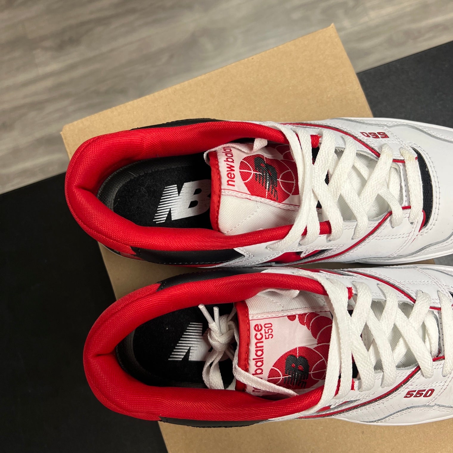 New Balance 550 White Team Red (USED, no box)
