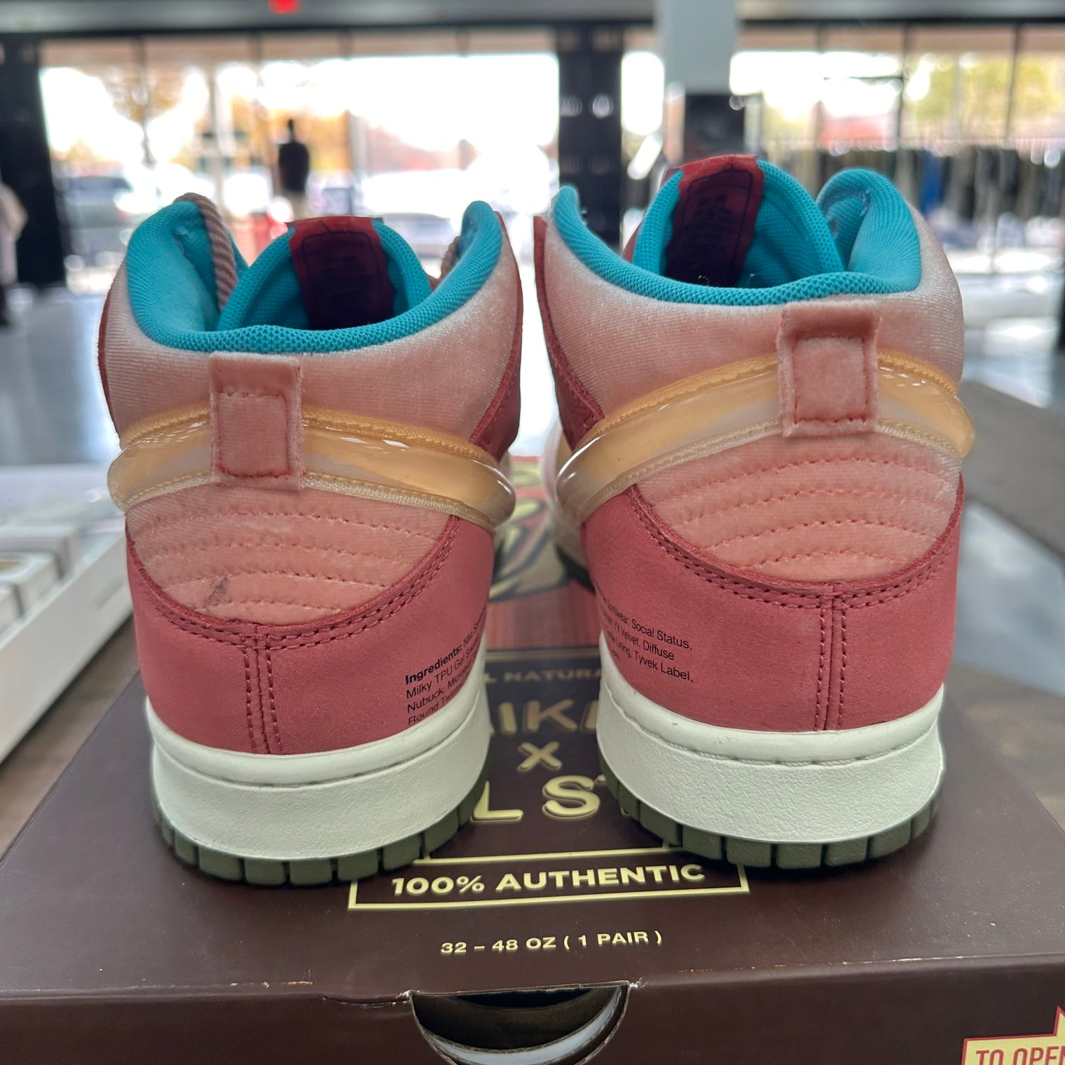 Social Status Free Lunch Strawberry Milk Nike Dunk Mid (USED)