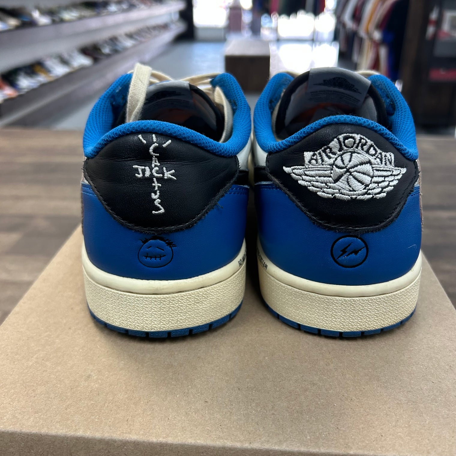 Travis Scott Fragment Jordan 1 Low OG (USED, No Box)