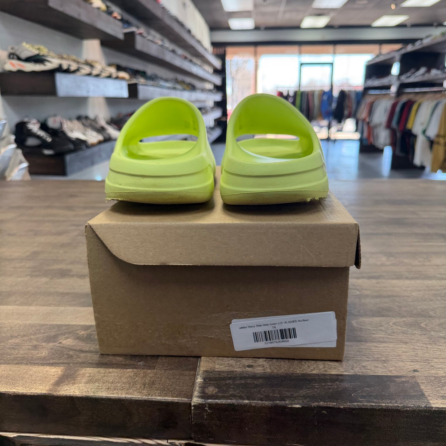 adidas Yeezy Slide Glow Green (US 14) (USED, No Box)