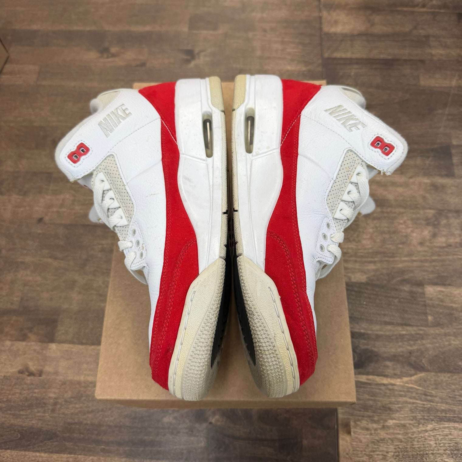 Tinker University Red Jordan 3 Retro (USED, No Box, No Insoles)