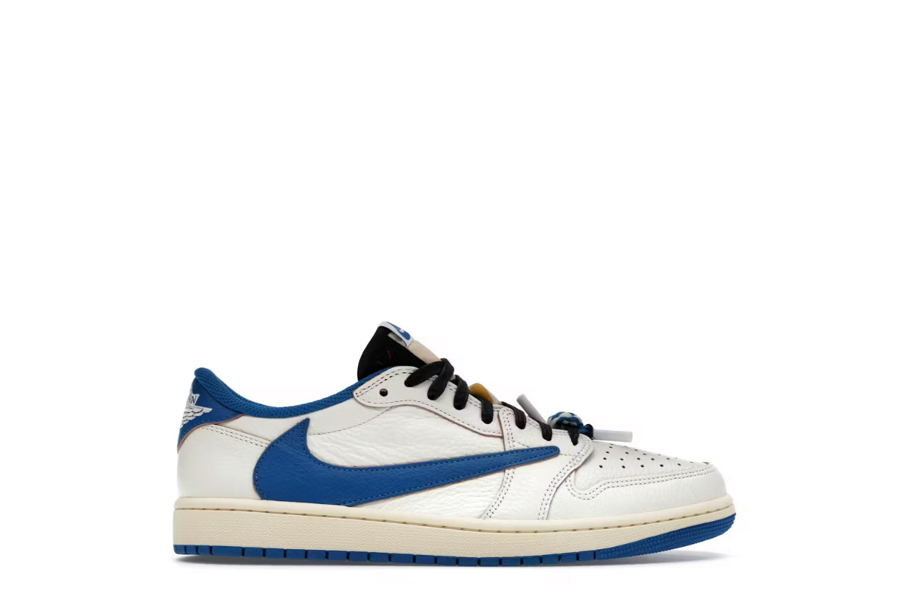 Fragment x Travis Scott Jordan 1 Retro Low OG Sail Military Blue