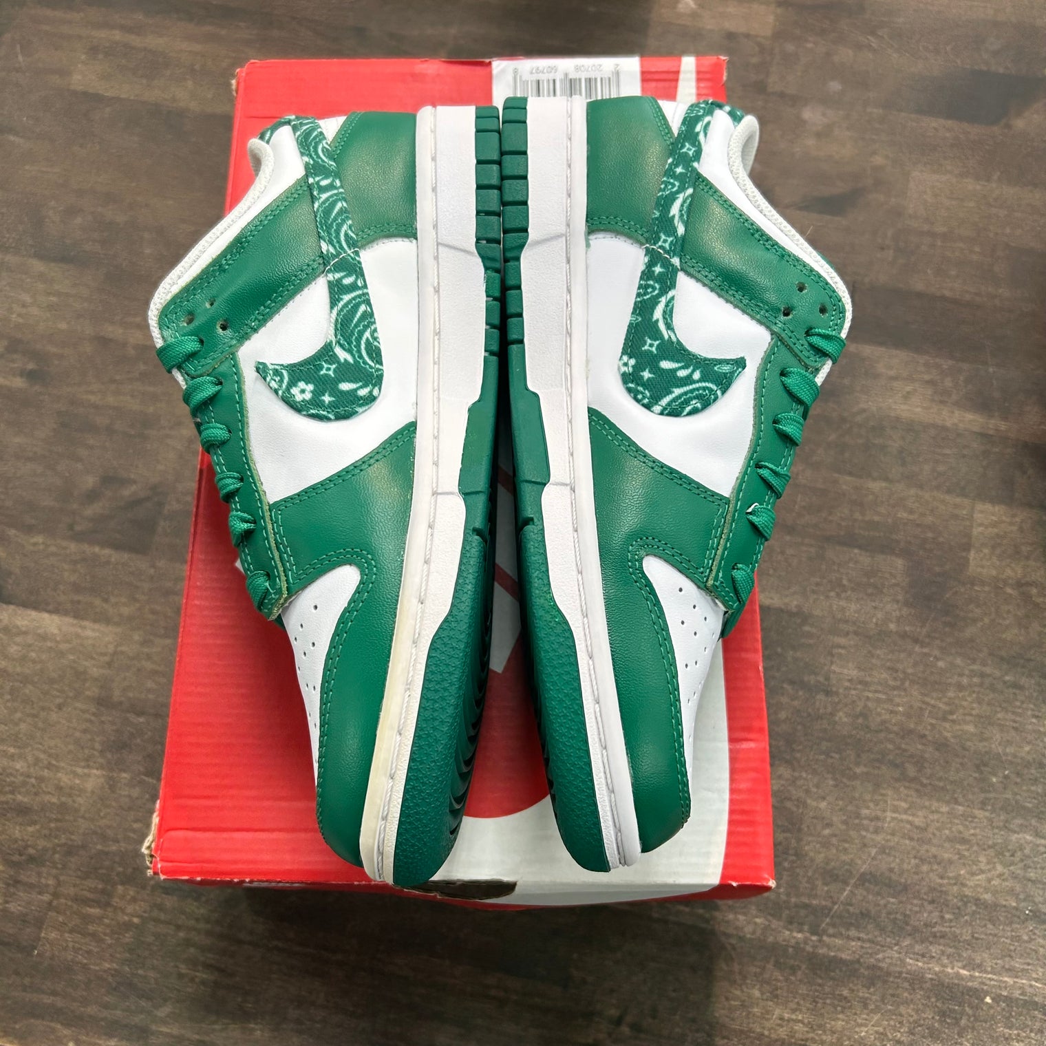(W) Green Paisley Dunk Low (Lightly Worn)