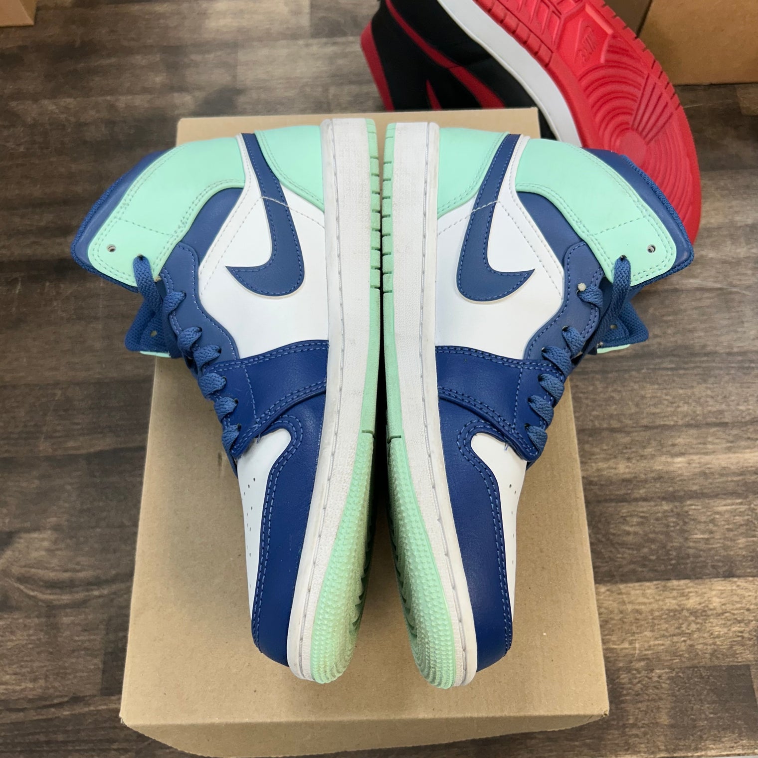 Mystic Navy Mint Foam Jordan 1 Mid (USED, No Box)