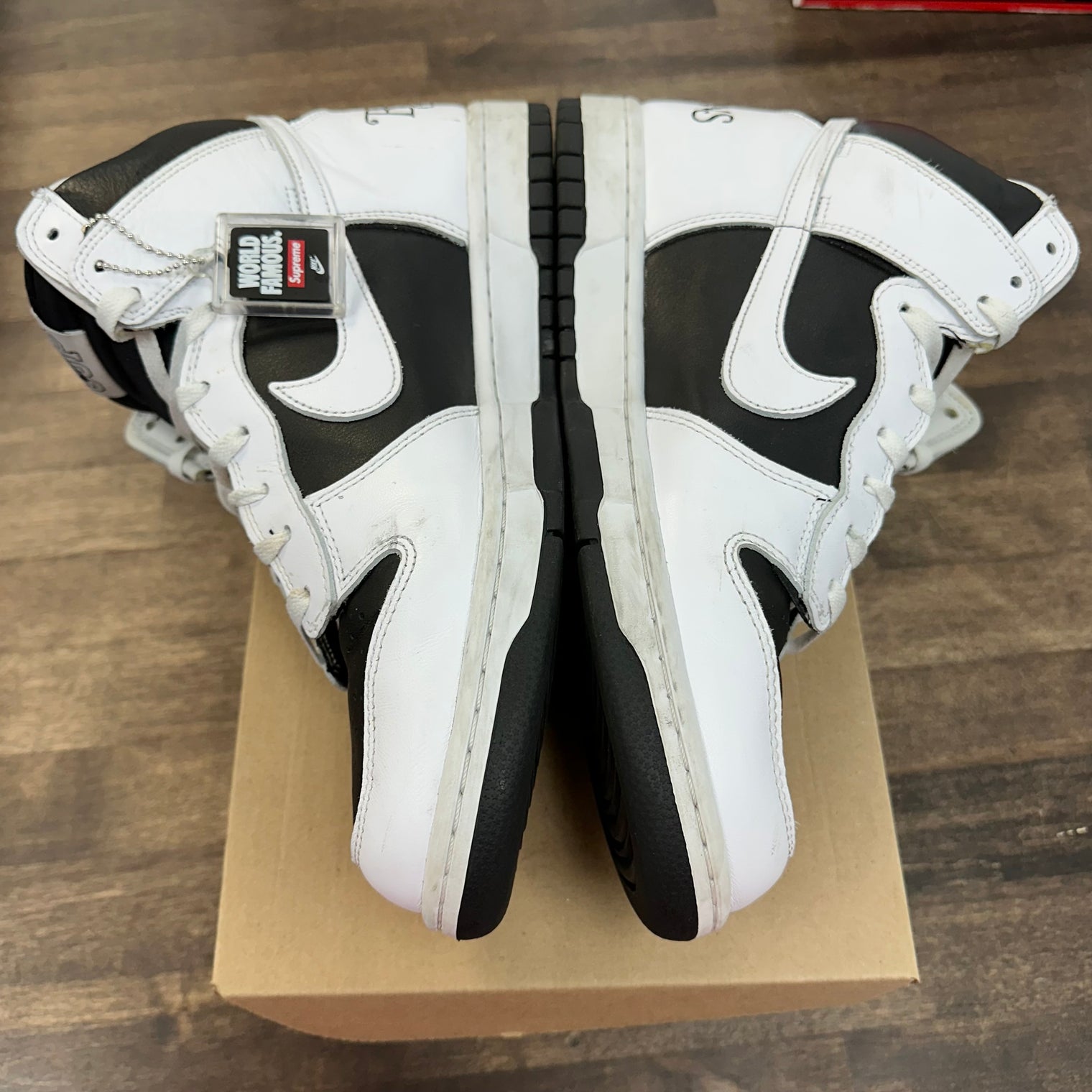 Supreme By Any Means Nike SB Dunk High Black White (USED, No Box)