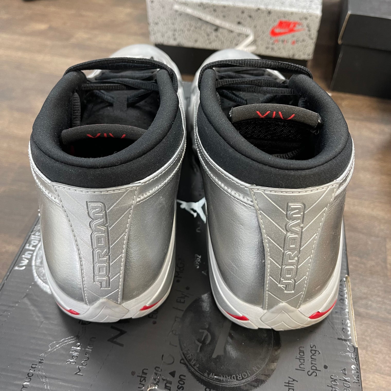 Metallic Silver Jordan 14 (W) (USED)