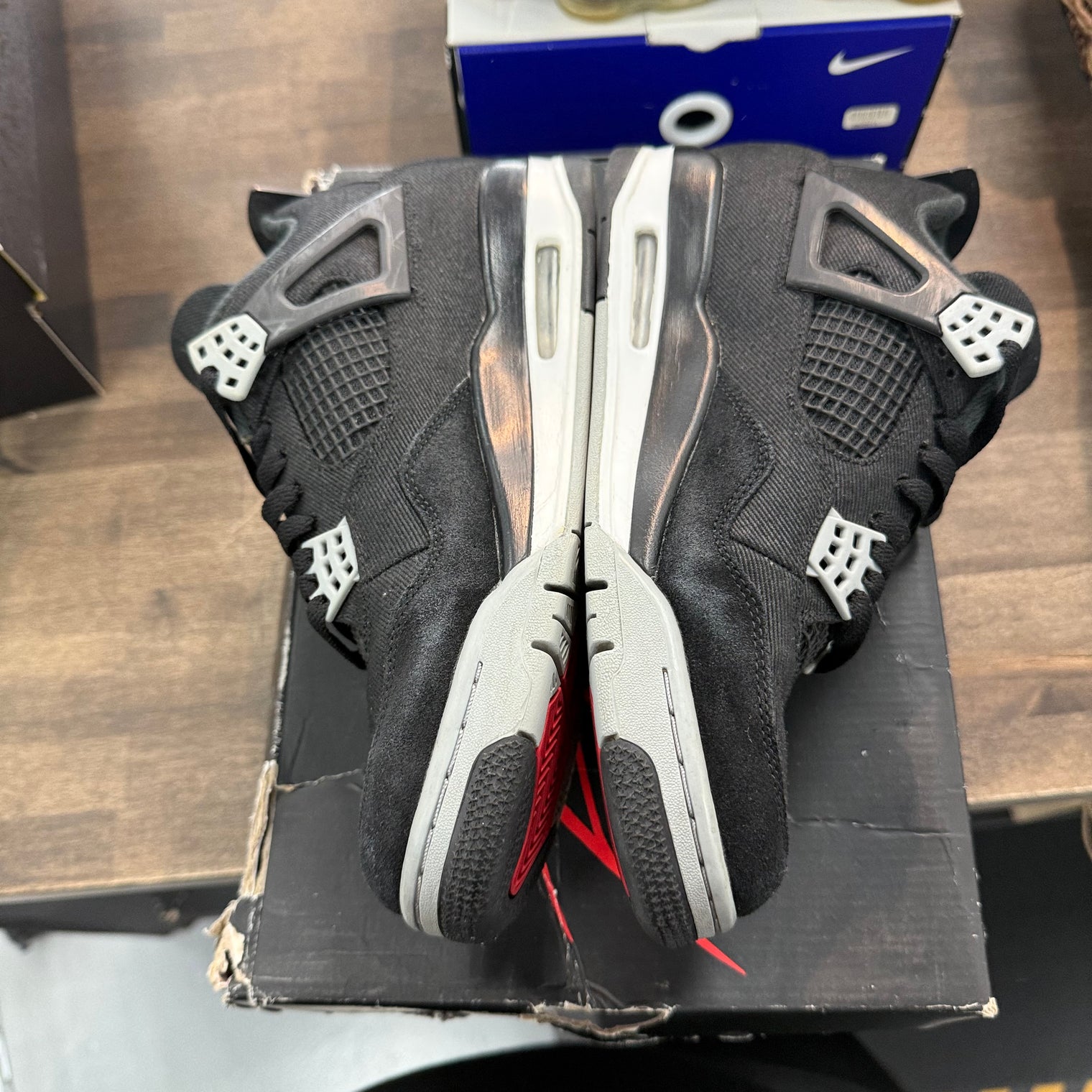 Black Canvas Jordan 4 Retro (USED, No Insoles)
