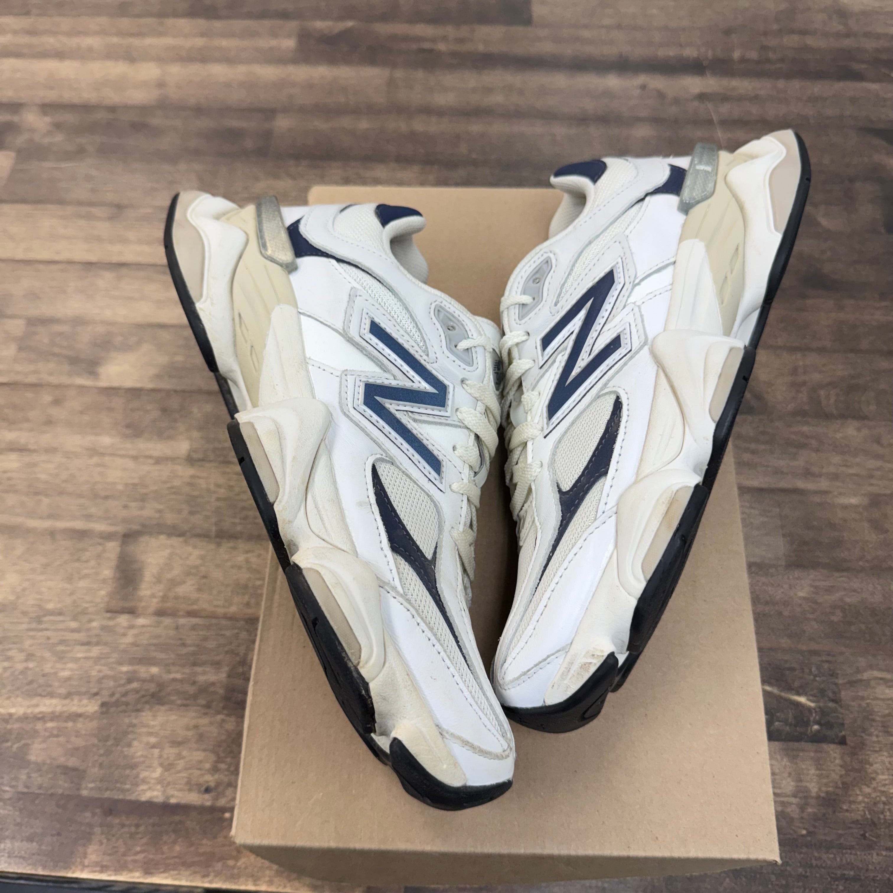 New Balance 9060 White Navy (US 9) (USED, No Box) Size 9 (Pre-Owned) - Image 1