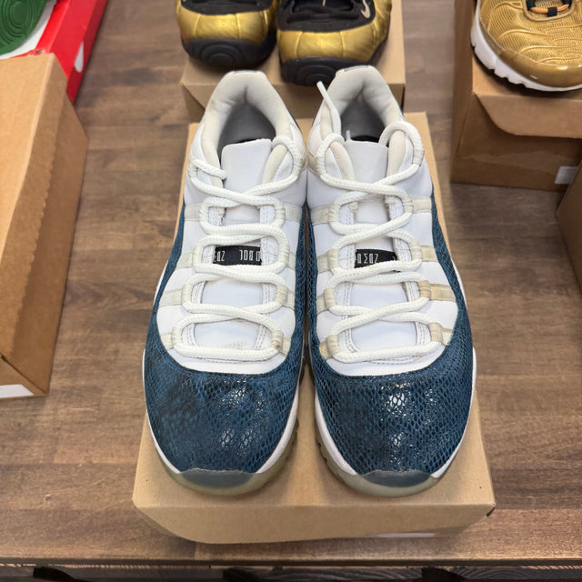 Navy Snake Skin Jordan 11 Retro Low (USED, No Box)
