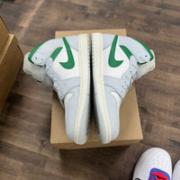 Jordan 1 Mid White Pure Platinum Pine Green (US 10.5) (USED,No Box)
