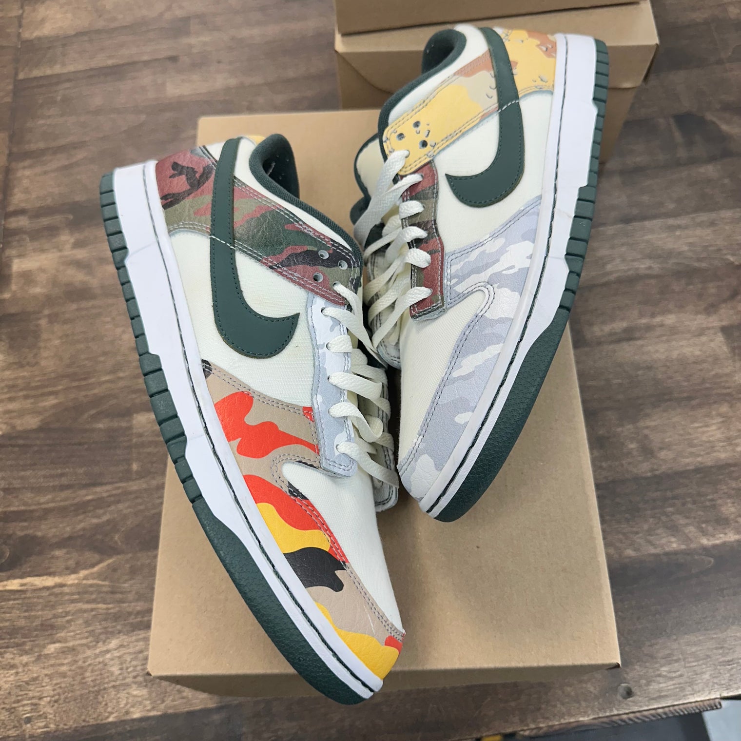 White Camo Dunk Low (USED, No Box)