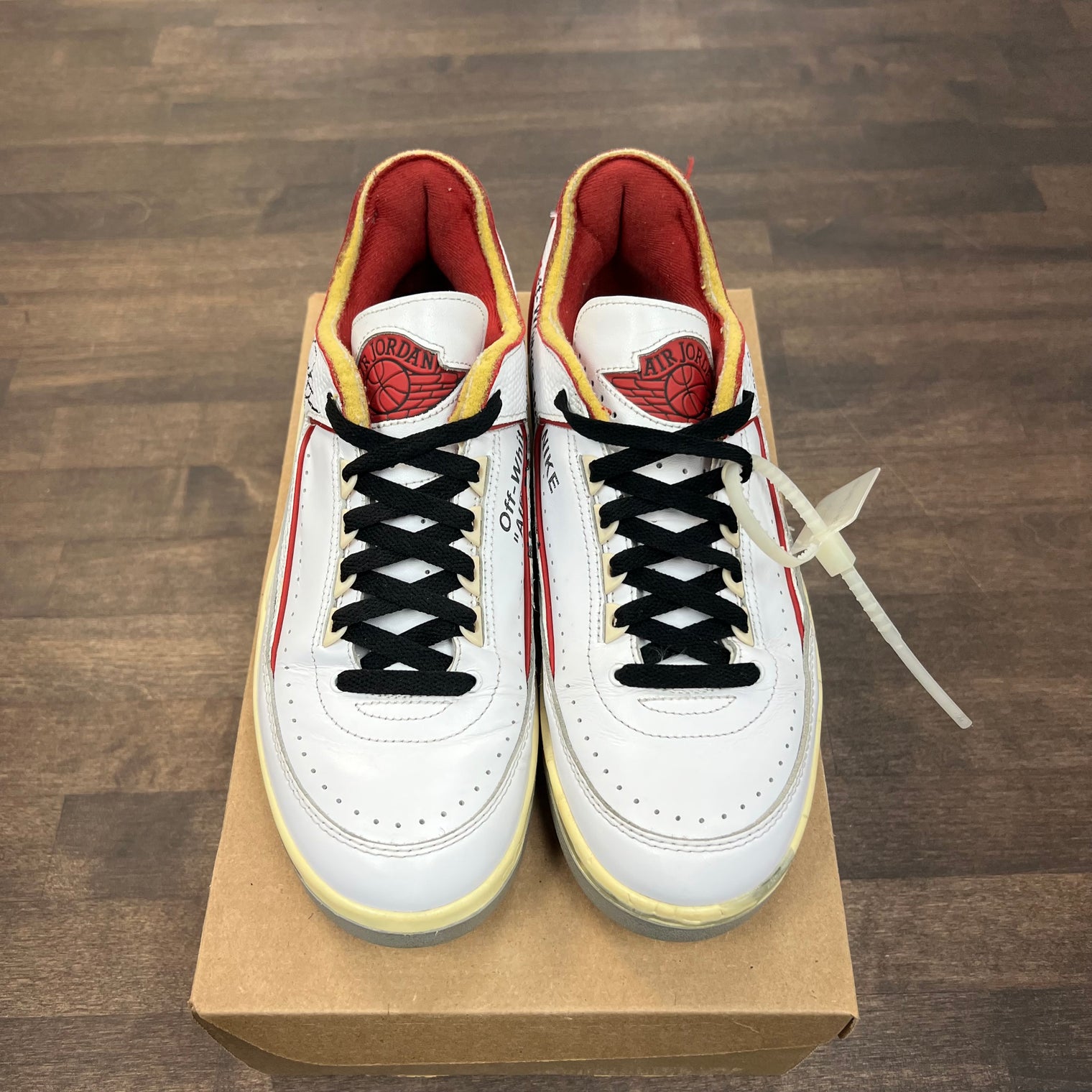 Off-White White Red Jordan 2 Low (USED, No box)