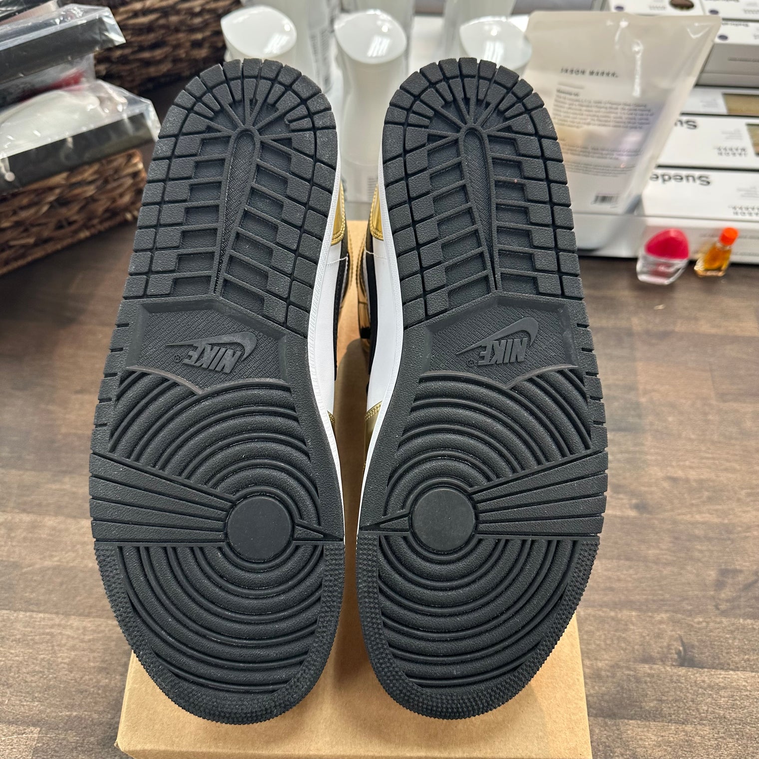 Patent Gold Jordan 1 Mid (USED, No Box)