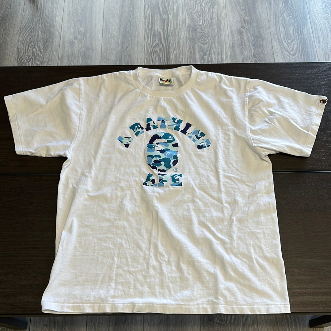 Bape College Tee Blue Camo (Used)