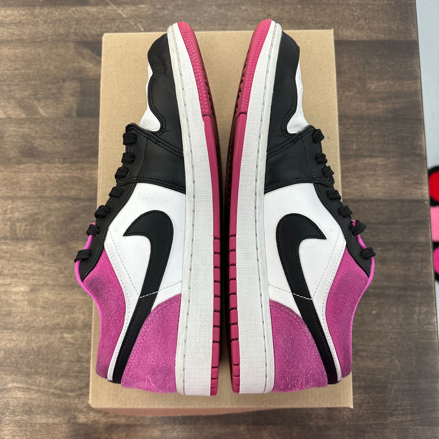 Black Active Fuchsia Jordan 1 Low  (USED, No Box)
