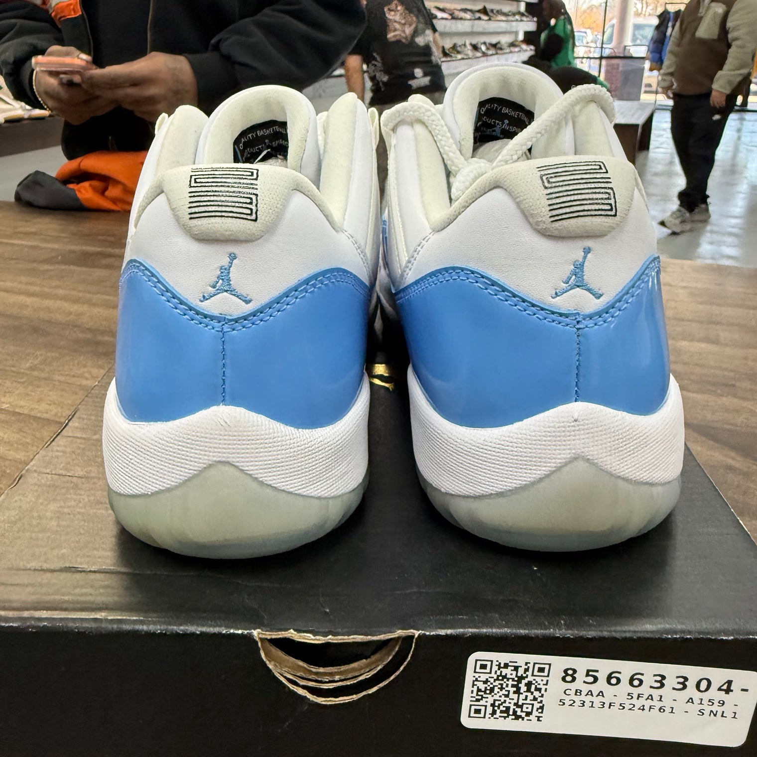 University Blue Jordan 11 Retro Low (Tried On)