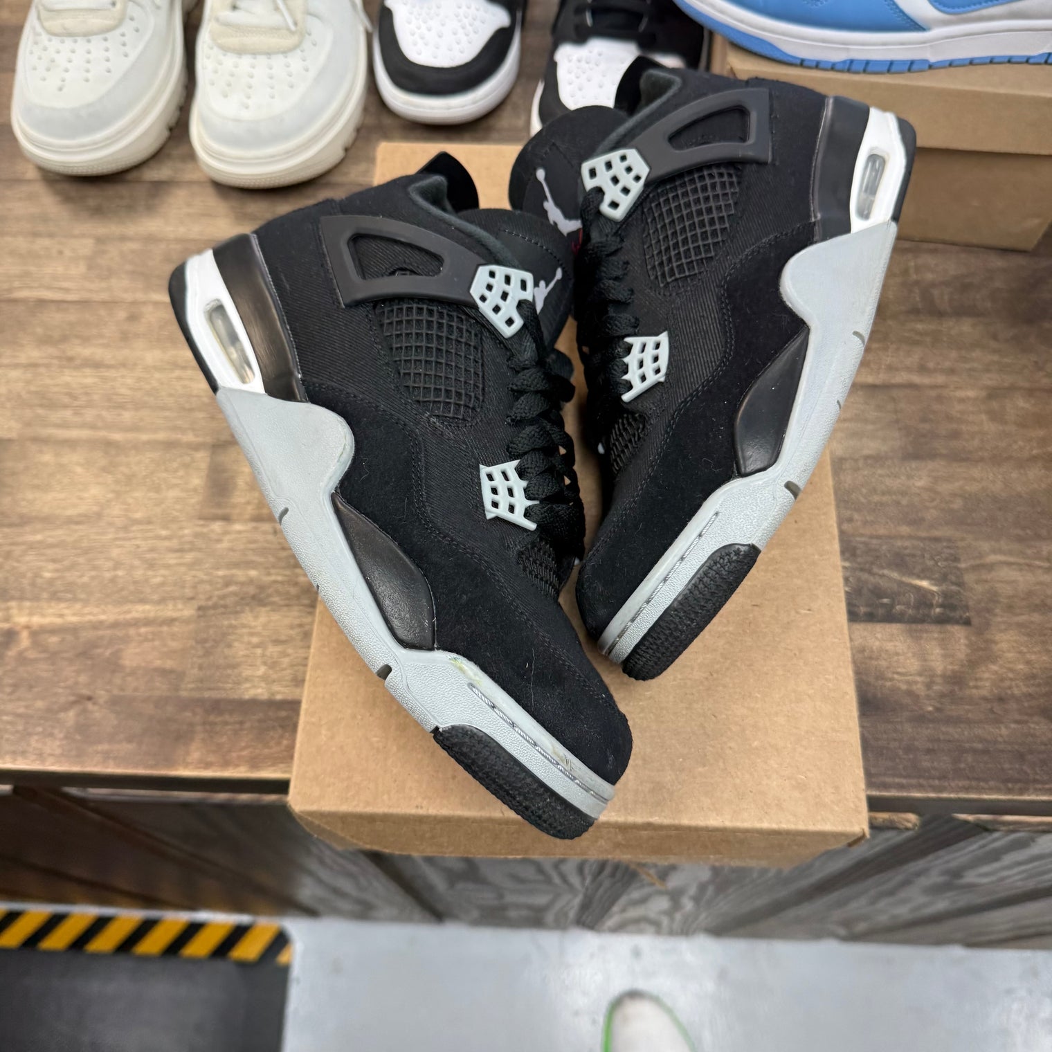 Black Canvas Jordan 4 Retro (USED, No Box)
