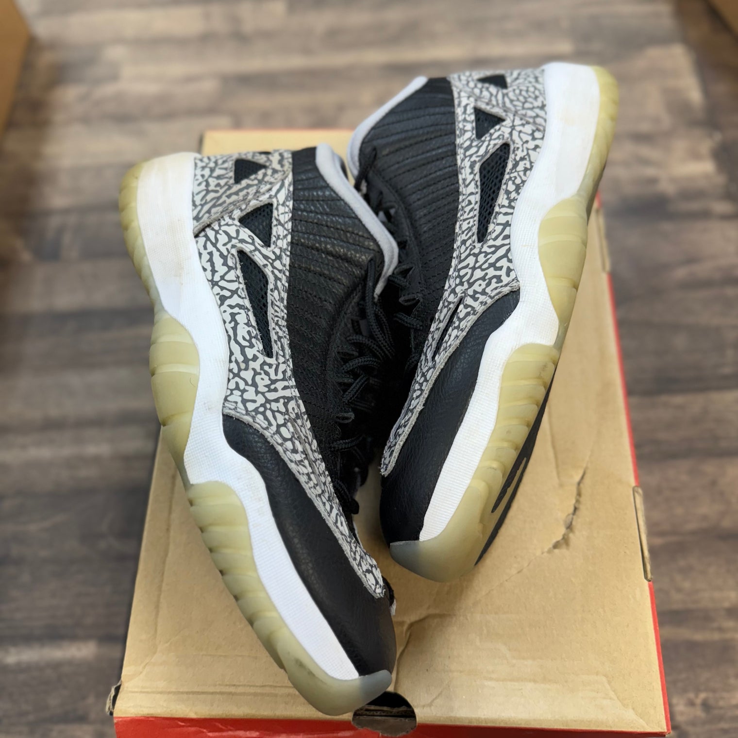 Black Cement Jordan 11 Low IE (USED, Replacement Box)