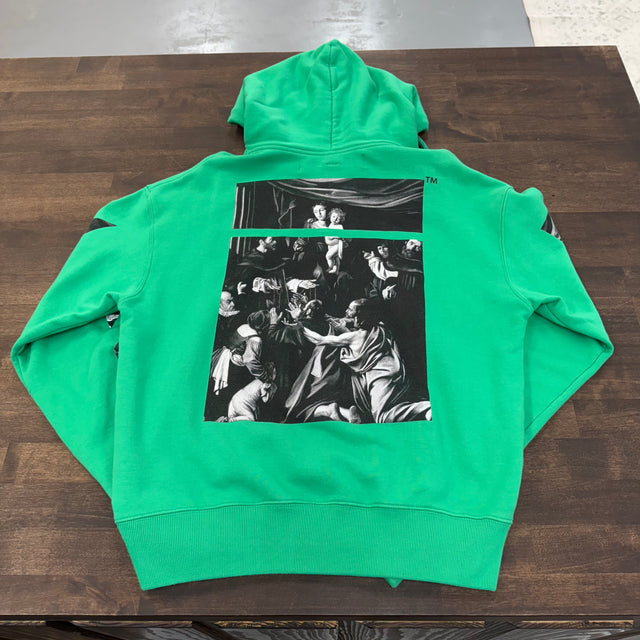 Caravaggio Square Off-White Over Hoodie Green SS20 (USED)