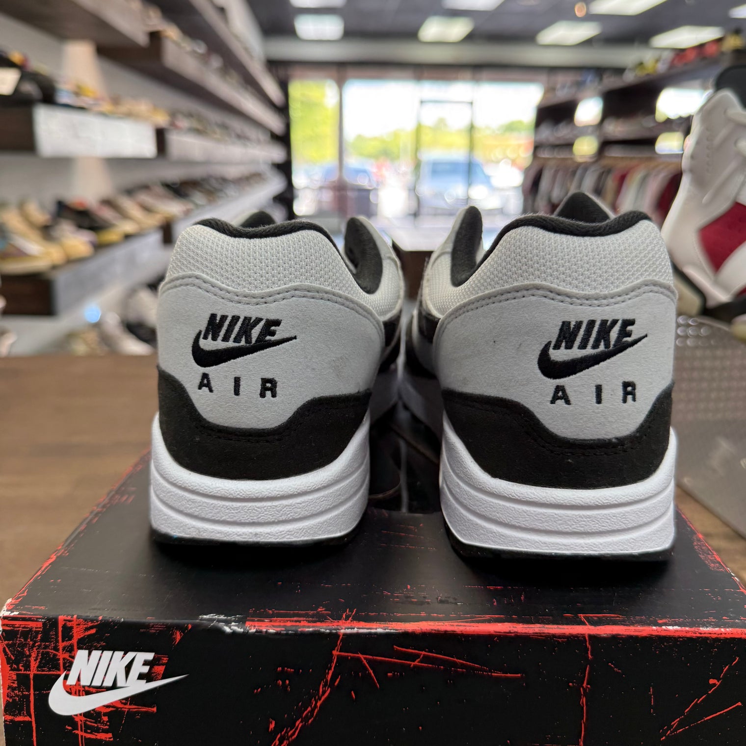 Black White Big Bubble Air Max 1 (USED, Replacement Box)