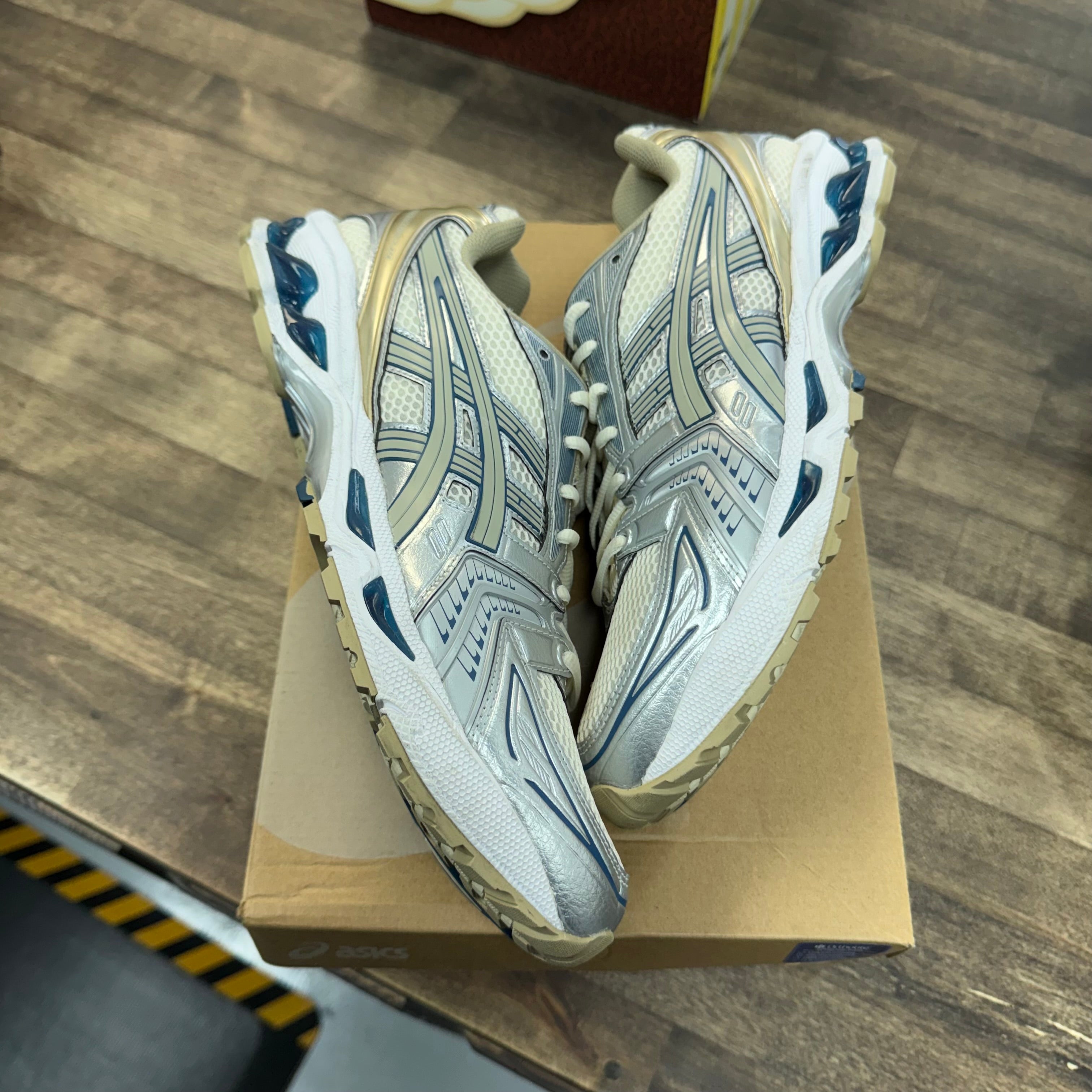 ASICS Cream Pure Silver Champagne Asics Gel-Kayano 14 (USED) Size 11 (Pre-Owned) - Image 1
